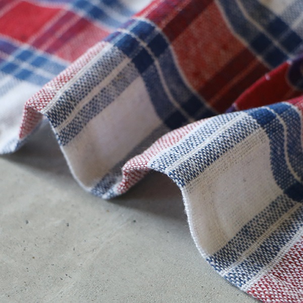 PUEBCO INDIA CLOTH TRICOLORE CHECK プエブコ インディアクロス トリコロールチェック メール便発送 ...