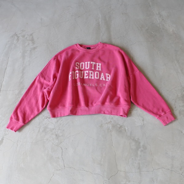 ICHI イチ ヴィンテージロゴ裏毛スウェット ピンク ゆうパック発送