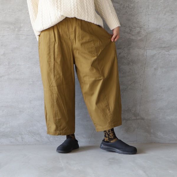 blue willow ブルーウィロウ コットンツイル切替コクーンパンツ ゆう