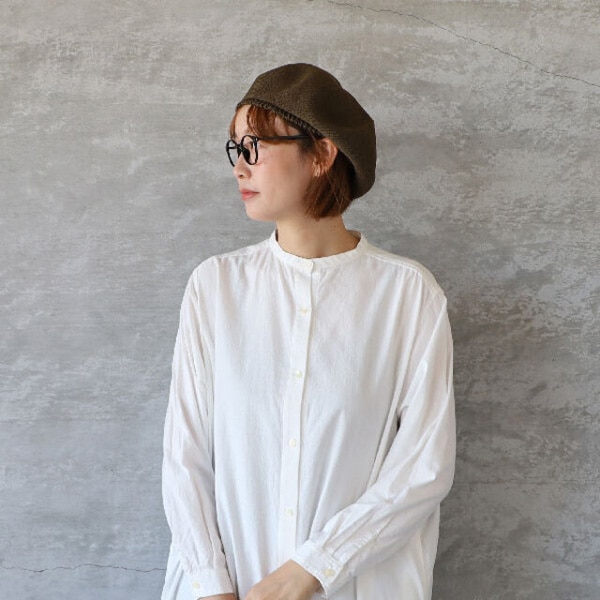 マチュアーハ トップギャザー シルク ベレー 春夏 mature ha. mature ha. マチュアーハ beret top gather big silk ベレー