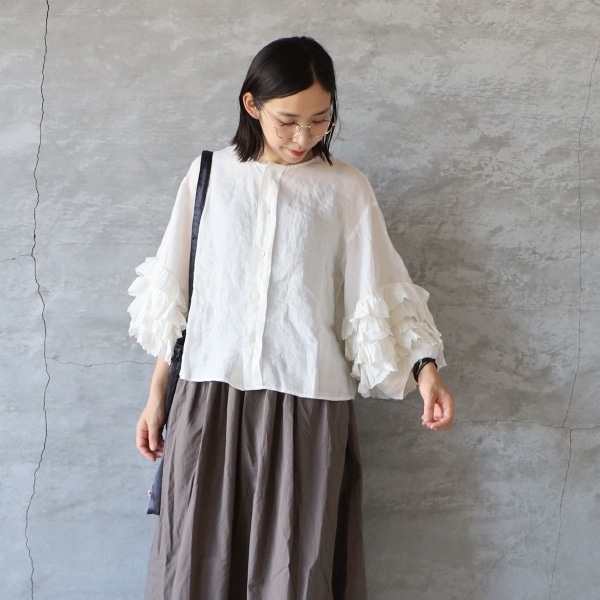 Gauze フリルブラウス Gauze# レースフリルスリーブブラウス ｜くらすこと公式