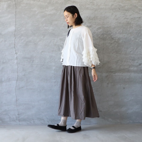 Gauze# ガーゼ G1077 レースフリルスリーブブラウス ANTIQUE