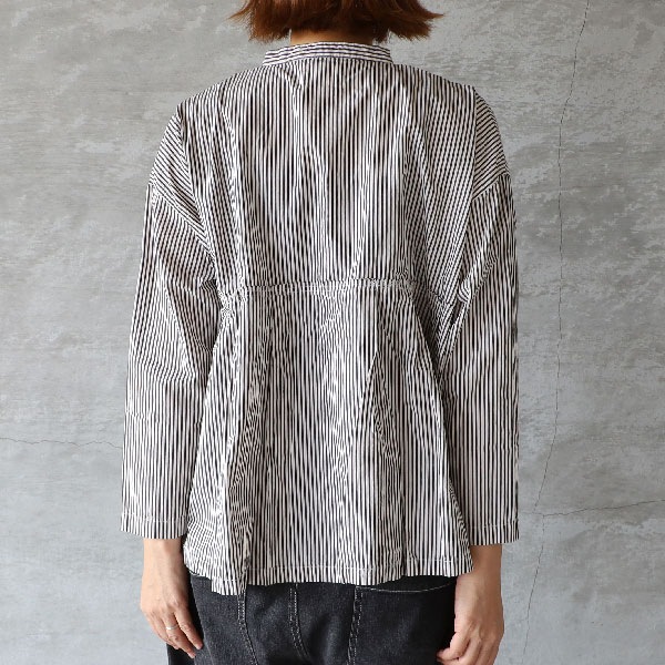SALE セール 40%OFF SETTEN セッテン 50/-ストライプ製品染めタックフレアチュニックシャツ メール便対応 綿 コットン  ic-ec SALE セール 30%OFF SETTEN セッテン 50/-ストライプ製品染め