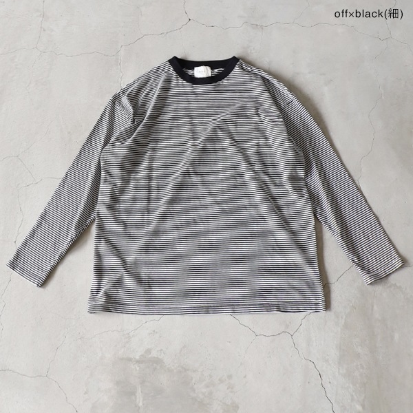 SETTEN セッテン ソフト天竺ボーダー長袖プルオーバー【1.0cm