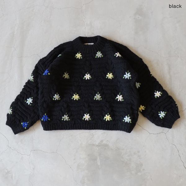 ICHI Antiquites イチアンティークス ペルーハンドニットプルオーバ ICHI Antiquite's イチアンティークス 花刺繍ペルーハンドニット