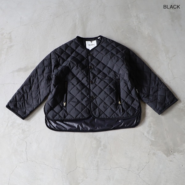 Gymphlex 12 ナイロンタフタ キルトダウンカラーレスコート WOMEN