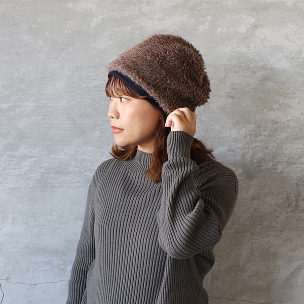 mature ha.マチュアーハ reversible beanie boa リバーシブル