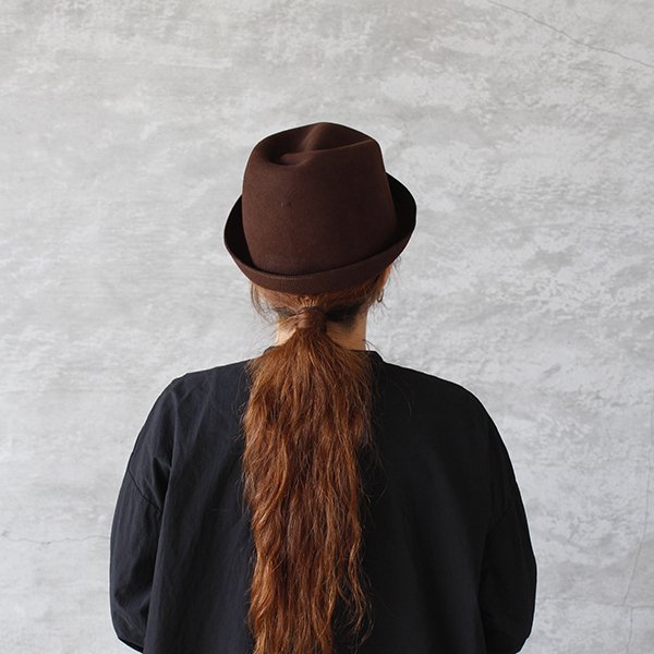 mature ha. free hat back stitch dark brown フリーハット バック