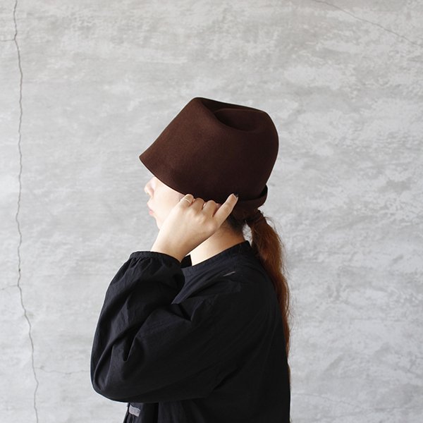 mature ha. free hat back stitch dark brown フリーハット バック