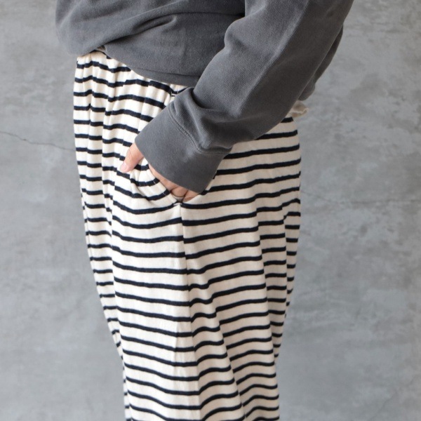 ICHI Antiquite's イチアンティークス コットンボーダーパンツ メール