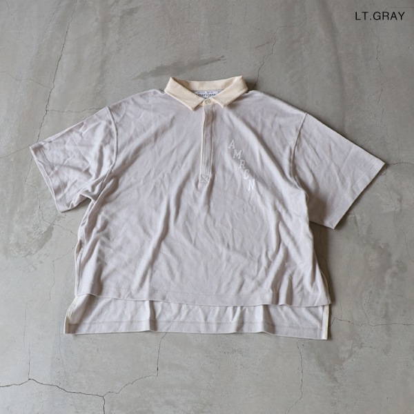 SALE セール 20%OFF AMERICANA アメリカーナ リヨセルコットンリバー天竺S/Sラガーシャツ メール便対応 24春夏 日本製 アイボリー ライトグレー ポロシャツ SALE セール 20%OFF AMERICANA アメリカーナ リヨセルコットン