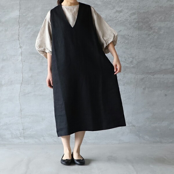 Frenchbull par cion シオン リネンVネックワンピース