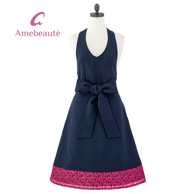 新品タグ付き　ブラック＆ロータスピンクローブエプロン ARB63 ネイビー＆サックスローブエプロン ARB71 | フレアーエプロン,ローブ