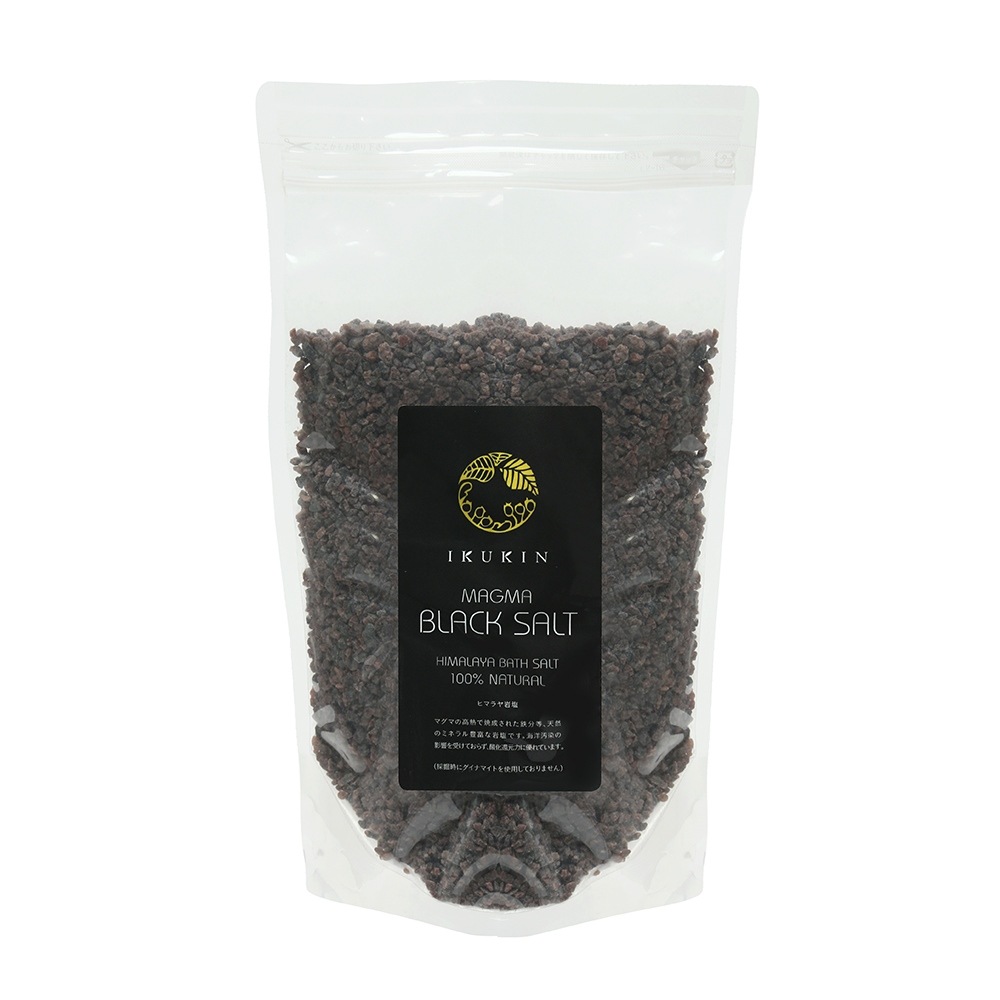 IKUKIN ヒマラヤ岩塩 バスソルト ブラック 1kg 2-3mm粒