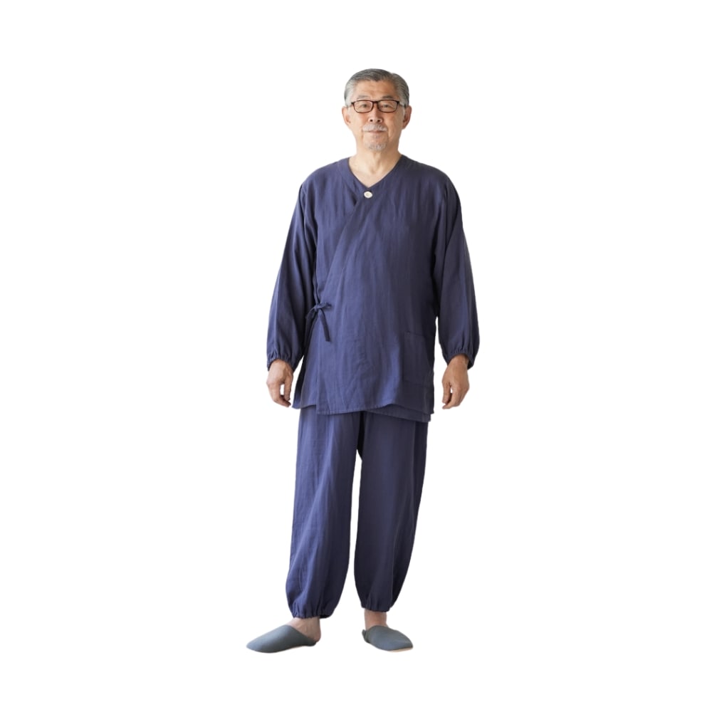着る保湿クリーム 紳士作務衣風パジャマ シニア向け機能性ルーム