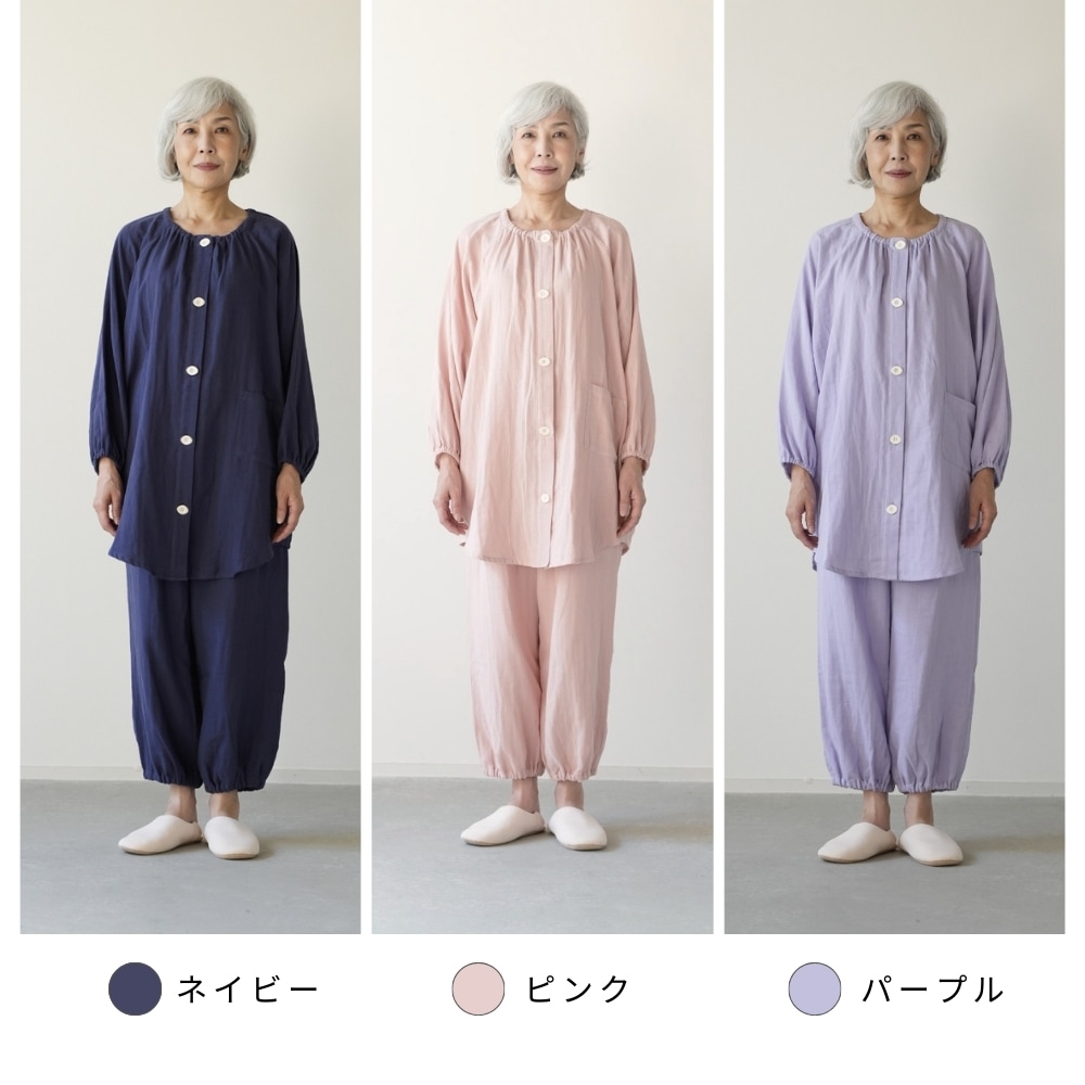 着る保湿クリーム 婦人チュニック丈パジャマ シニア向け機能性ルームウェア レディース SP/MP/LPサイズ 介護 ネイ