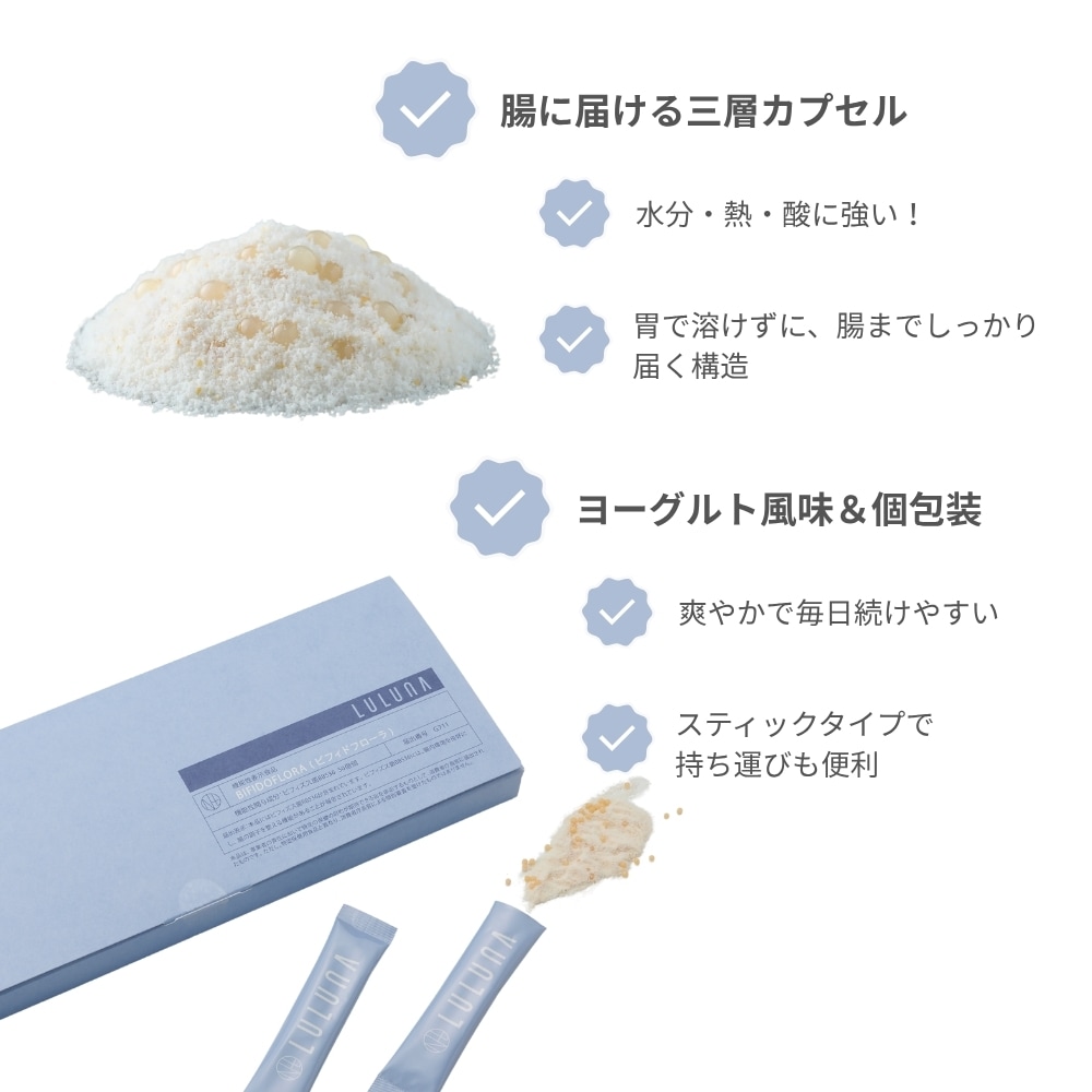 LULUNA ルルーナ ビフィドフローラ 30包入り 機能性表示食品 30日分 サプリメント ビフィズス菌BB536