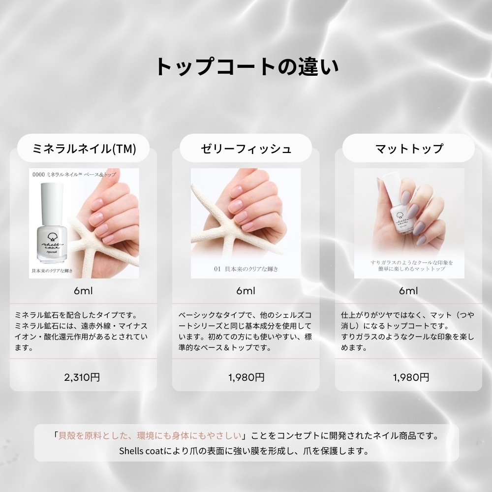 【シェルズコート3本以上で送料無料！】shellscoat シェルズコート6ml マットトップ 水溶性ネイル 天然成分 