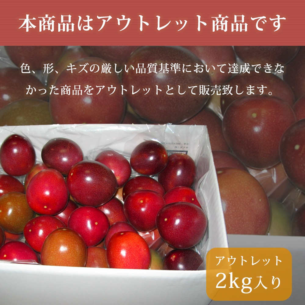 （予約）【メーカー直送】【訳あり】【6月下旬より発送】パッションフルーツ アウトレット 奄美大島産 2kg 約20～24個入り 