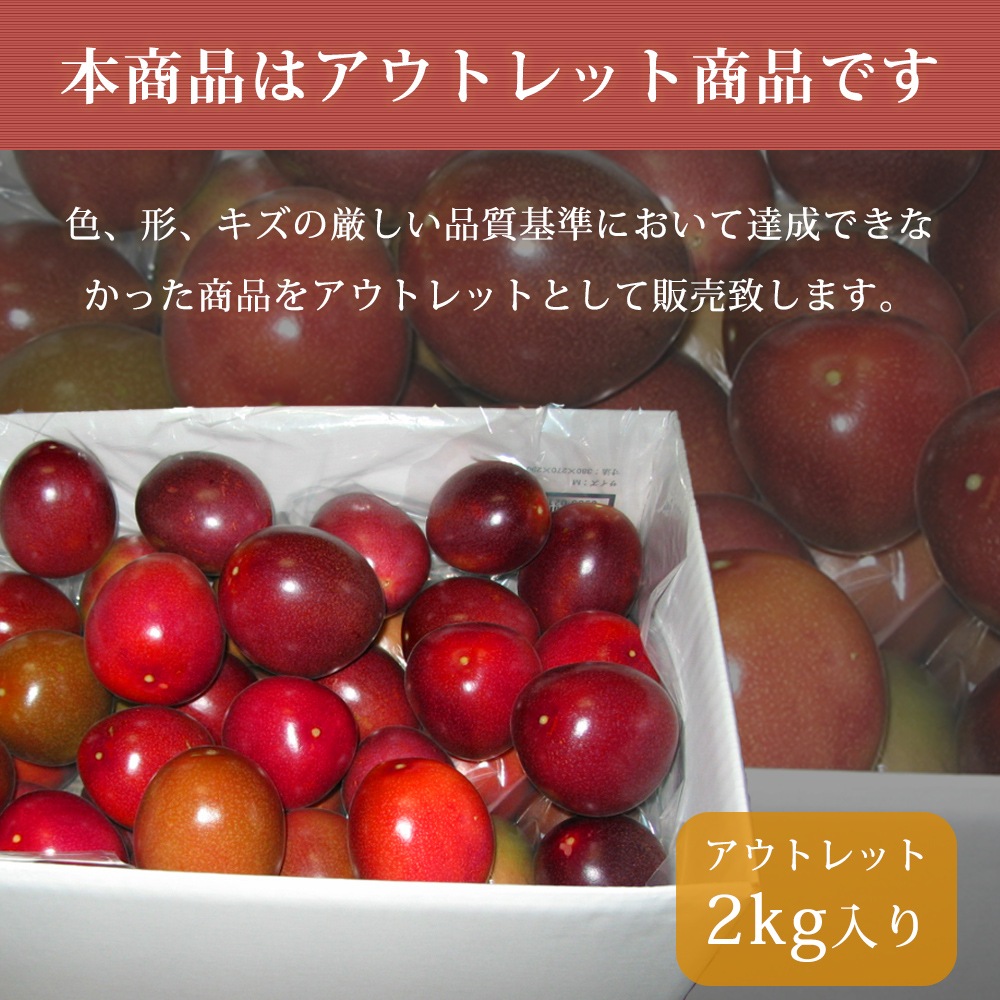 ●予約【メーカー直送】【訳あり】【6月中旬より発送】パッションフルーツ アウトレット 奄美大島産 2kg 約20～24個入り
