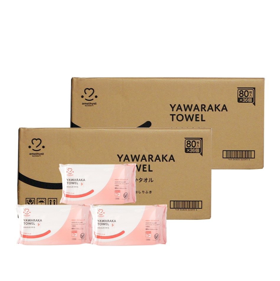 おしりふき　やわらかタオルベビーローション 80枚入× 72個（2ケース）1個あたり140円（税込み） ｜ ウェットティッシュ ノンアルコール 無香料 赤ちゃん ベビー 敏感肌 おすすめ 日本製 ※送料無料