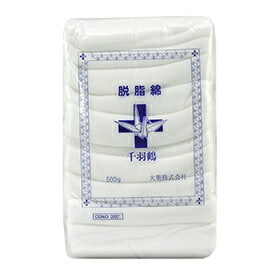 脱脂綿５００ｇ千羽づる<br>【日本製】【介護】【ネイル】【大衛】【アメジスト】【病院】【着物・着付け】【綿花】