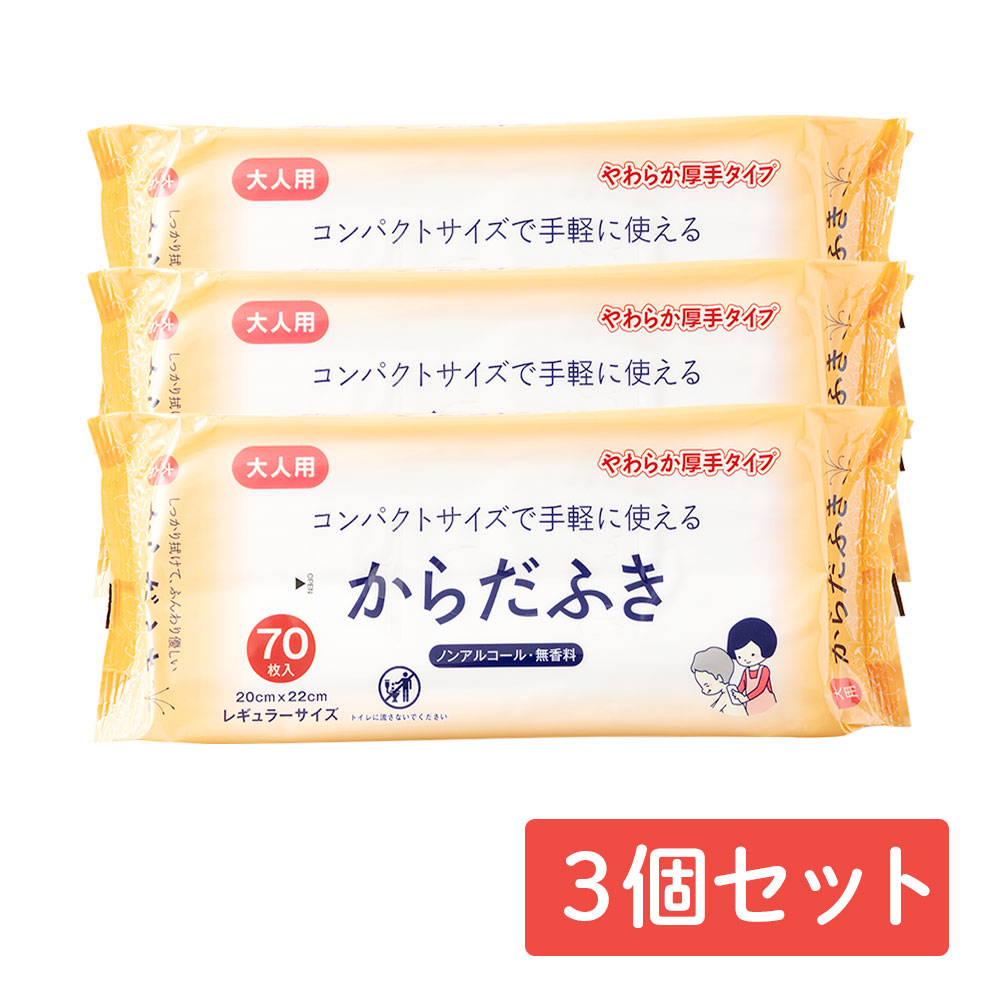 アメジスト 大人用からだふき 70枚入 3個セット 大衛