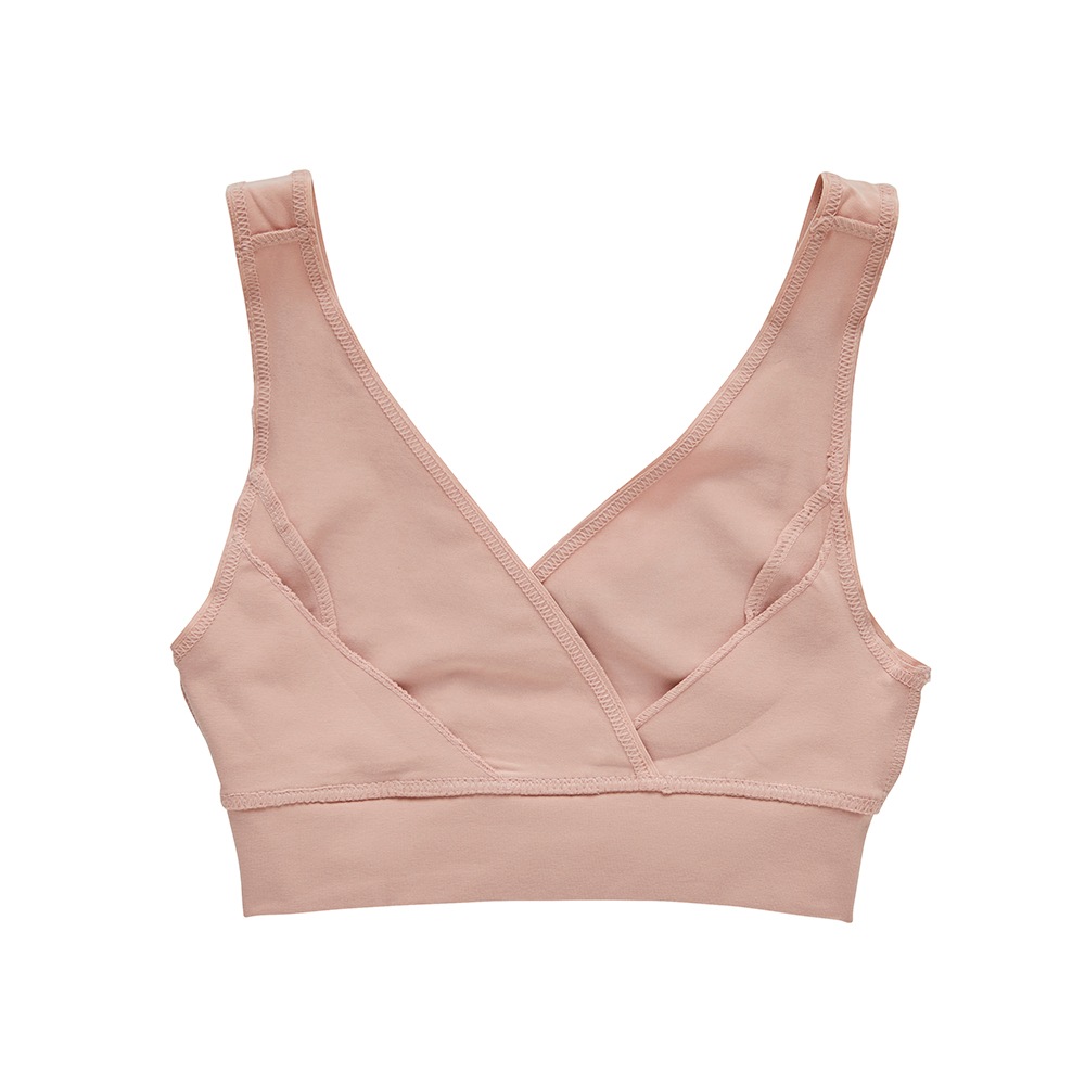 授乳用アメジストブラ M-Lサイズ ピンク 2枚セット ｜ ※ネコポス対応2 ※送料無料  授乳ブラ ハーフトップ 授乳用 ブラジャー M L 出産準備 伸縮性 授乳 就寝用 ブラジャー クロスオープン ストレッチ生地 就寝用 ノンワイヤー 大衛