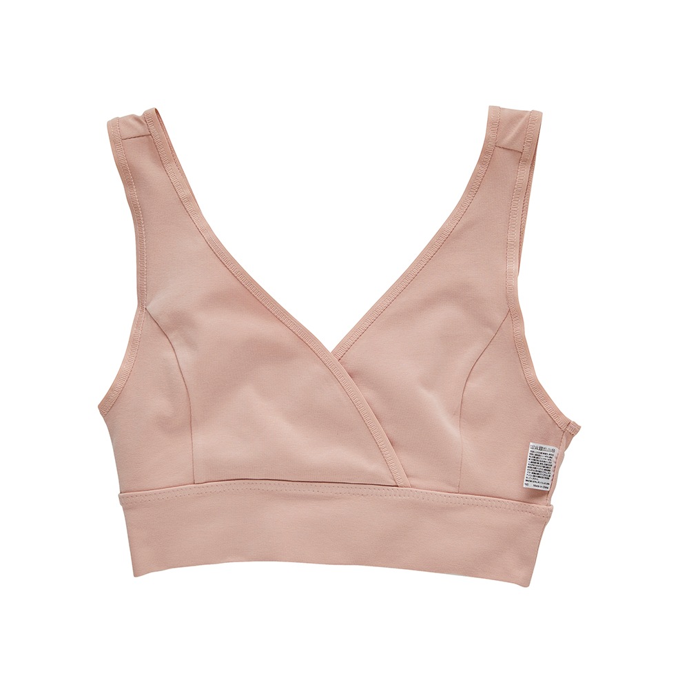 授乳用アメジストブラ L-LLサイズ ピンク ｜ ※ネコポス対応2 ※送料無料   授乳ブラ ハーフトップ 授乳用 ブラジャー L LL 出産準備 伸縮性 授乳 就寝用 ブラジャー クロスオープン ストレッチ生地 就寝用 ノンワイヤー 大衛