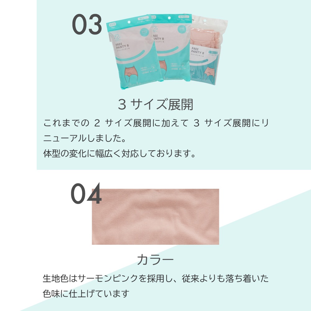 産褥ショーツ フリーパンティB L-LL 2枚セット ｜ ※ネコポス対応１　※送料無料　綿100％　前開き