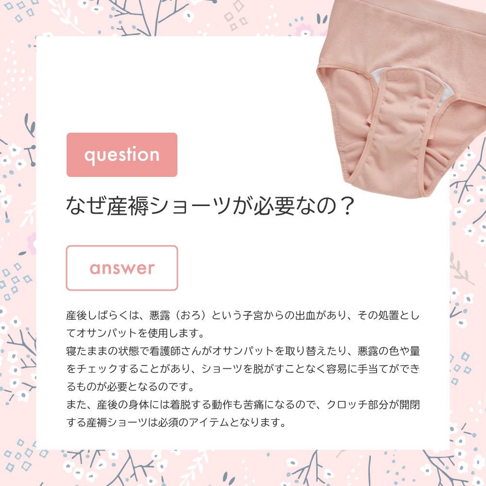 産褥ショーツ フリーパンティB L-LL 2枚セット ｜ ※ネコポス対応１　※送料無料　綿100％　前開き