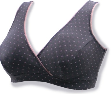 ハーフトップブラ #1 （水玉グレー） L ｜ ※ネコポス対応３ ※送料無料 日本製 クロスオープン ノンワイヤー