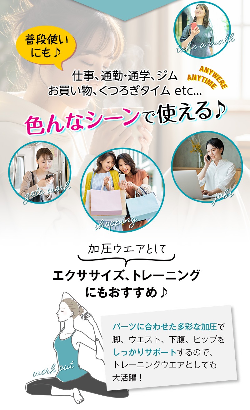 着圧レギンス MEDIWEAR SPATS (メディウエアスパッツ) ロング ｜引き締め ぽっこり腹 うきわ腹 産後 更年期 冷え対策 レギンス スパッツ 送料無料 ※ネコポス対応3