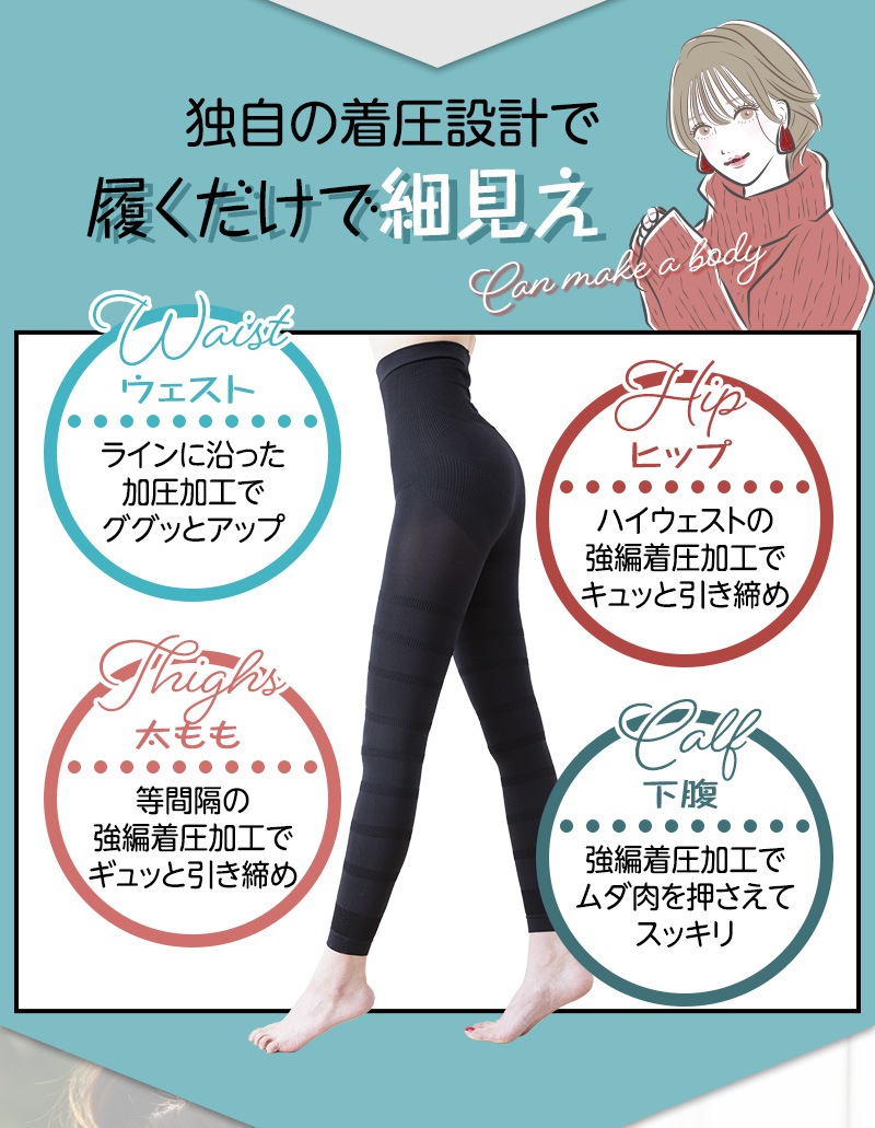 着圧レギンス MEDIWEAR SPATS (メディウエアスパッツ) ショート ｜引き締め ぽっこり腹 うきわ腹 産後 更年期 冷え対策 レギンス スパッツ 送料無料 ※ネコポス対応3