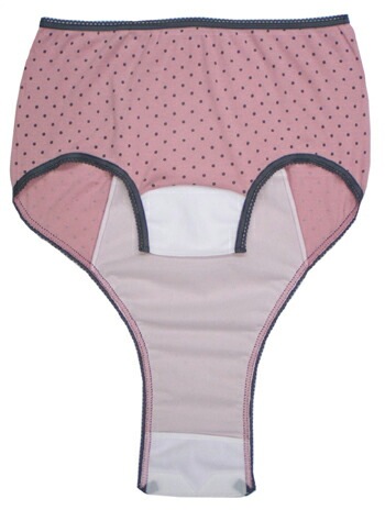産褥ショーツ（水玉ピンク）　Ｌ-ＬＬ ｜ ※ネコポス対応２　※送料無料　日本製　日本アトピー協会推薦品　アトピアン加工（抗菌・防臭効果）