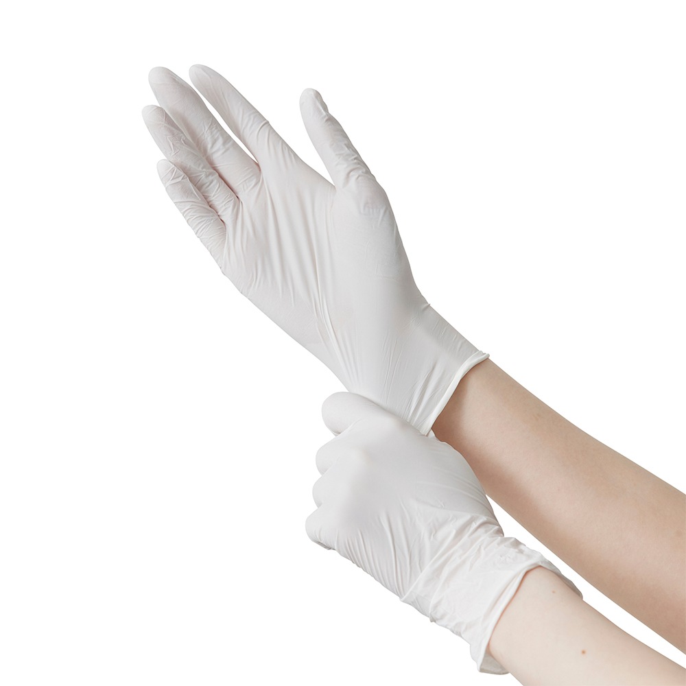 アメジスト ニトリルグローブα S ホワイト 200枚入 2個セット｜ 手袋 非天然ゴム パウダーフリー 検査 検診 医療機器 伸縮性 耐薬品性 食品衛生法適合品 抗がん剤耐性 大衛 病院 介護 大容量 送料無料