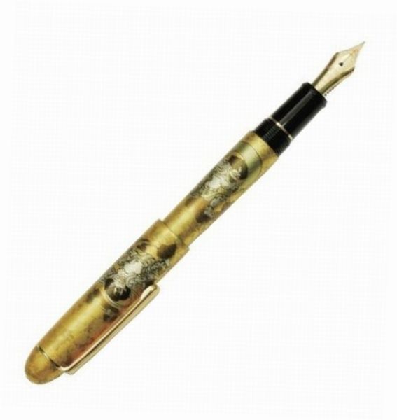プラチナ万年筆 万年筆 F 細字 3776 センチュリー 金沢箔 風神雷神