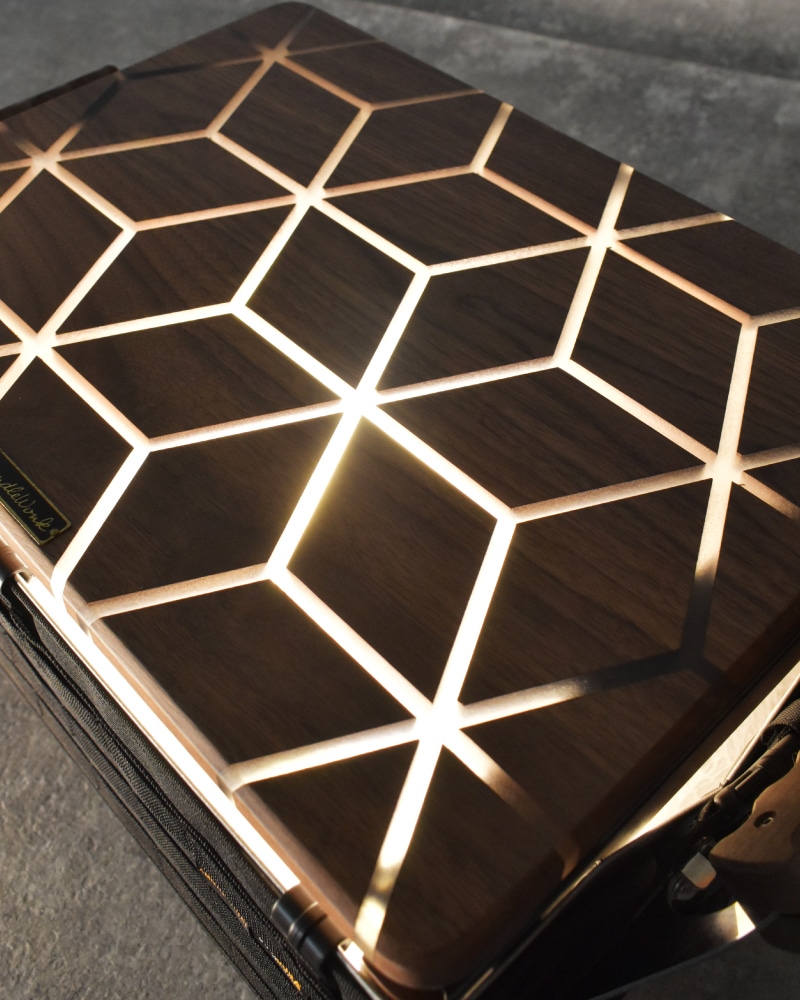 【訳あり傷あり30番】シェルコン50天板レール付き HARIGANE CLEAR シェルフコンテナ 三脚天板 ウォールナット&レジン※生産予定未定