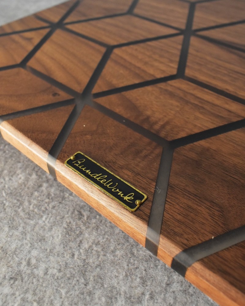 【訳あり傷あり30番】シェルコン50天板レール付き HARIGANE CLEAR シェルフコンテナ 三脚天板 ウォールナット&レジン※生産予定未定