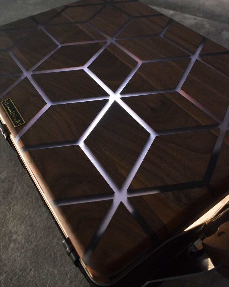 【訳あり傷あり33番】シェルコン50天板レール付き HARIGANE BLACK シェルフコンテナ 三脚天板 ウォールナット&レジン※生産予定未定