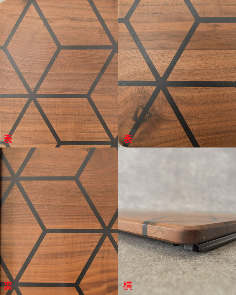 【訳あり傷あり33番】シェルコン50天板レール付き HARIGANE BLACK シェルフコンテナ 三脚天板 ウォールナット&レジン※生産予定未定