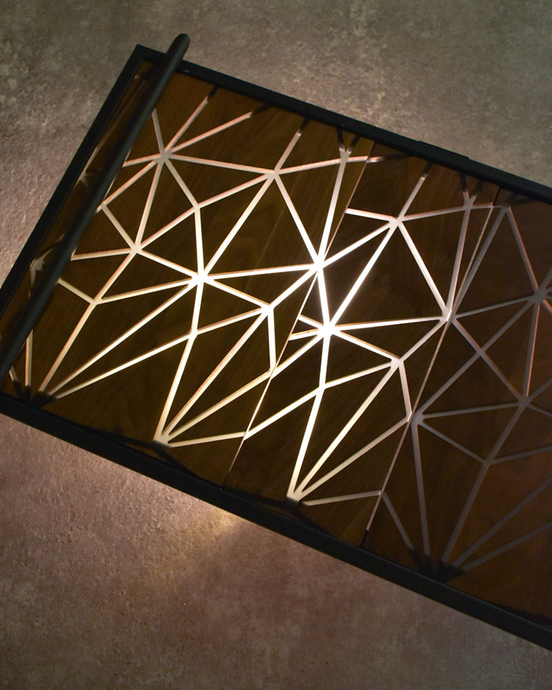 IGT天板 ハーフユニット 幾何学 BLACK ウォールナット＆レジン