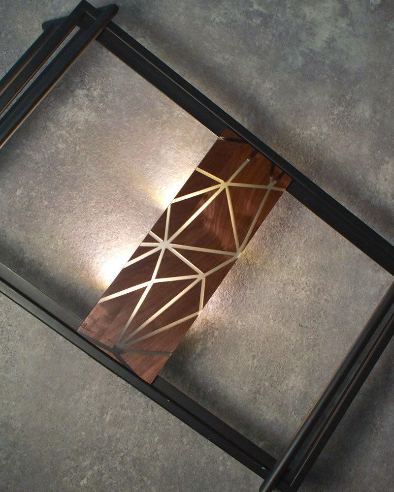 IGT天板 ハーフユニット 幾何学 BLACK ウォールナット＆レジン