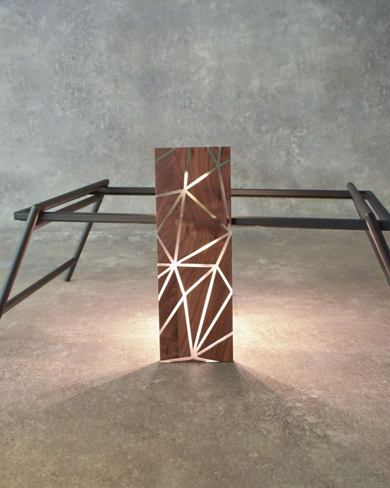 IGT天板 ハーフユニット 幾何学 BLACK ウォールナット＆レジン