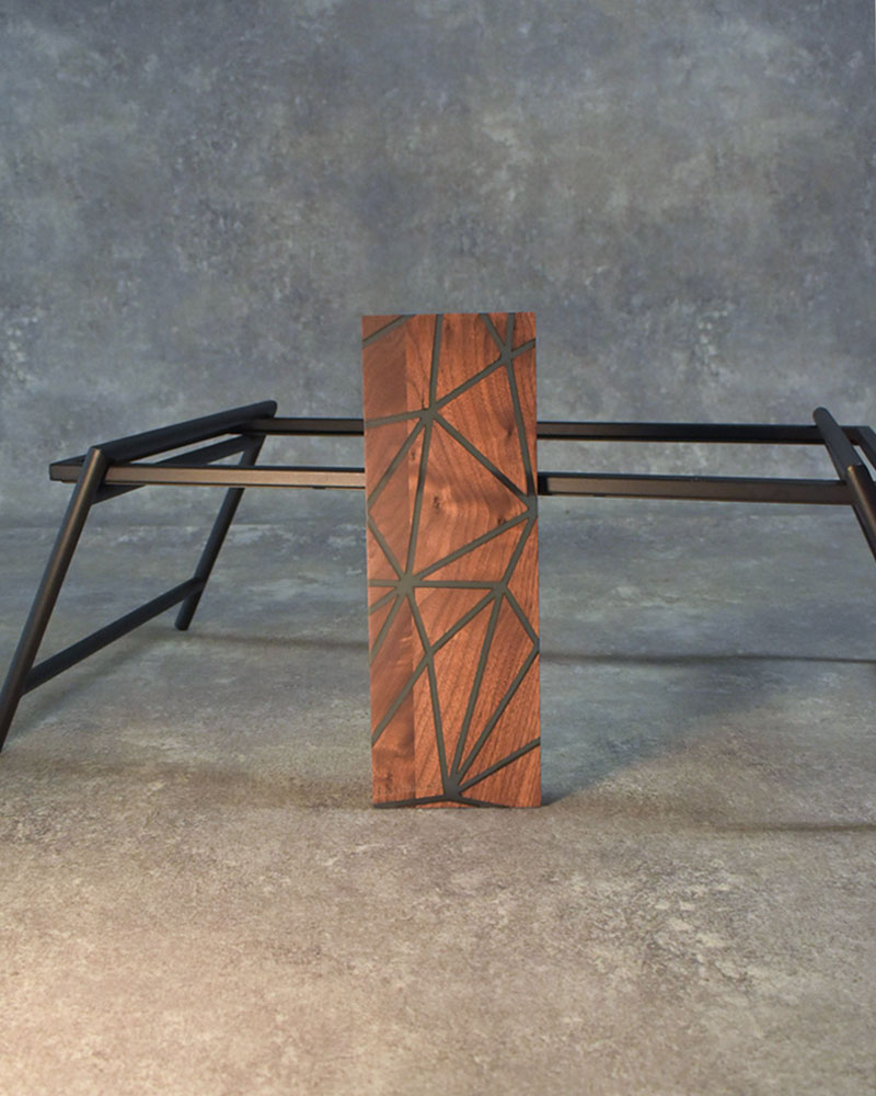 IGT天板 ハーフユニット 幾何学 BLACK ウォールナット＆レジン