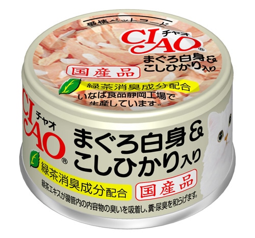 CIAO（チャオ缶） まぐろ白身＆こしひかり入り(85g) いなばペット