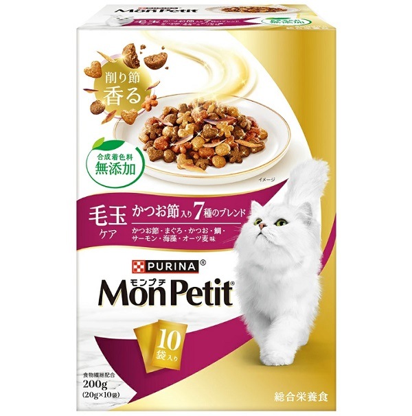 モンプチ ボックス 毛玉ケア かつお節入り7種のブレンド 200g