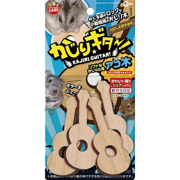 かじりギター！アコ木 4本 ハムスター、デグー、チンチラなどの