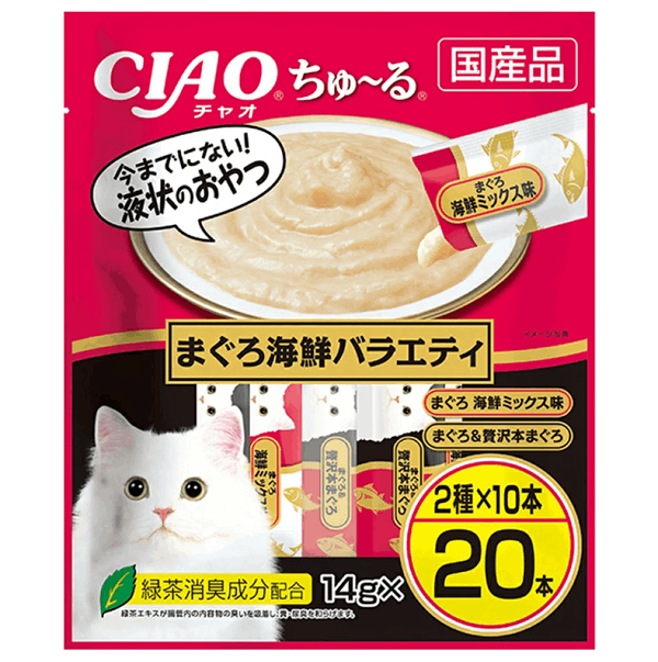 チャオ ちゅ～る まぐろ海鮮バラエティ 14g×20本 いなば 4901133993602