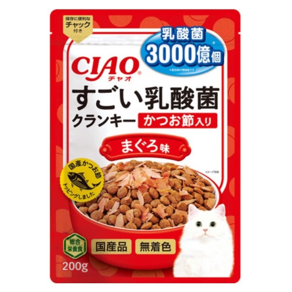 チャオ すごい乳酸菌 クランキー かつお節入り まぐろ味 200g